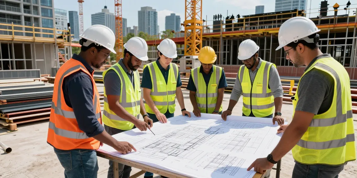 Construction team collaborating on a commercial project in Toronto showcasing a professional commercial general contractor toronto environment.
